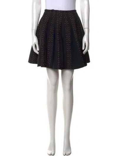 Pre-owned Alaïa Printed Mini Skirt In Black