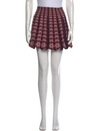 Pre-owned Alaïa Printed Mini Skirt In Multi