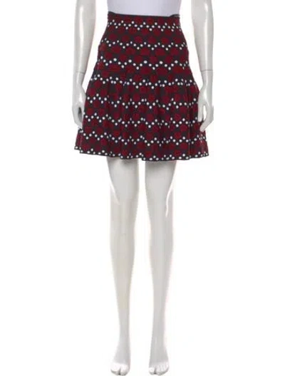 Pre-owned Alaïa Printed Mini Skirt In Red