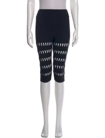 Pre-owned Alaïa Printed Skinny Leg Pants In Black