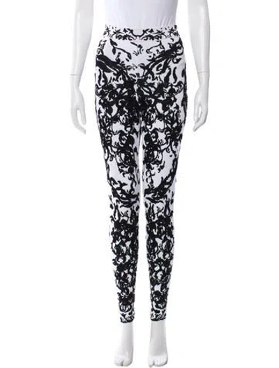 Pre-owned Alaïa Printed Skinny Leg Pants In White