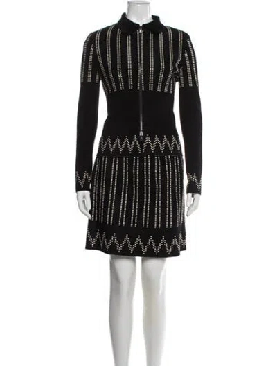 Pre-owned Alaïa Printed Skirt Set In Black