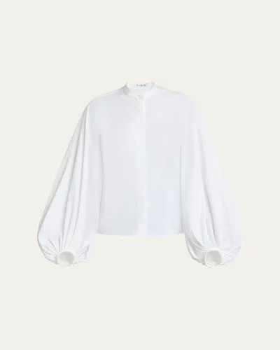 ALAÏA PUFF SLEEVE BUTTON DOWN BLOUSE