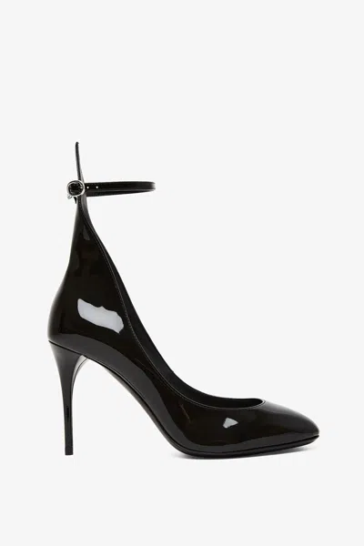 Alaïa Azzedine Alaia Womens Black Ankle-buckle Patent-leather Heeled Courts