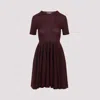 Alaïa Alaia Flared Dress With Short Sleeves In Burgundy