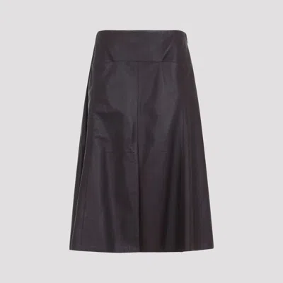 Alaïa Alaia Purple Slit Lamb Leather Midi Skirt