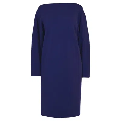 Pre-owned Alaïa Purple Wool Midi Dolman Long Sleeve Dress Fr38