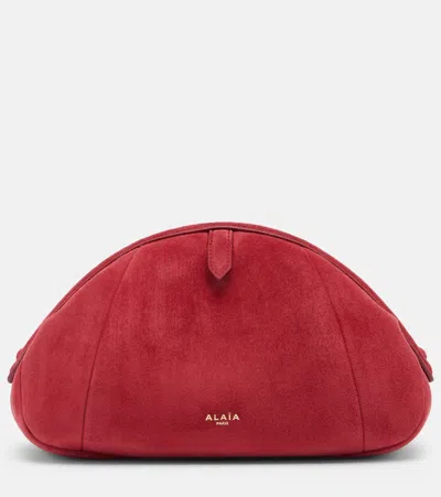 Alaïa Purse Small Suede Clutch In Red