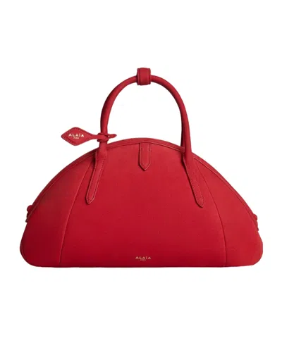 Alaïa Purse Top Handle Bag In Nubuck In Red