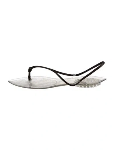Pre-owned Alaïa Pvc Flip Flops In Brown