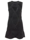ALAÏA PYTHON 3D KNIT DRESS DRESSES BLACK