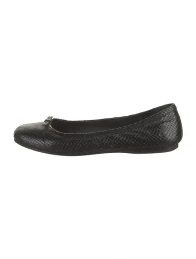 Pre-owned Alaïa Python Animal Print Ballet Flats In Black