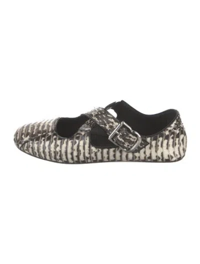 Pre-owned Alaïa Python Animal Print Mary Jane Flats W/ Tags In Multi