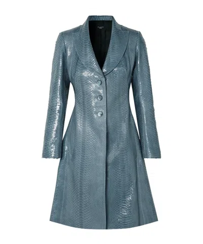 Alaïa Python Coat In Blue