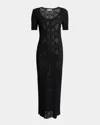 Alaïa Python Lace Knit Midi Dress