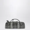 Alaïa Small Le Teckel Python Print Leather Shoulder Bag In Silver