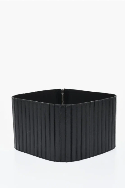 Alaïa Quilted Leather Waist Belt 140mm In Black