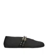 Alaïa Raffia And Leather Ballet Flats