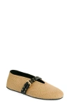 Alaïa Paper Straw Flat Ballerinas Scarpe Basse Beige In White