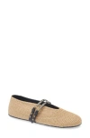 Alaïa Paper Straw Flat Ballerinas Scarpe Basse Beige