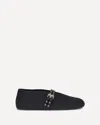 Alaïa Leather-trimmed Straw Ballet Flats