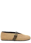 Alaïa Paper Straw Flat Ballerinas Scarpe Basse Beige In White