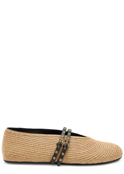 ALAÏA ALAÏA RAFFIA BALLET FLATS
