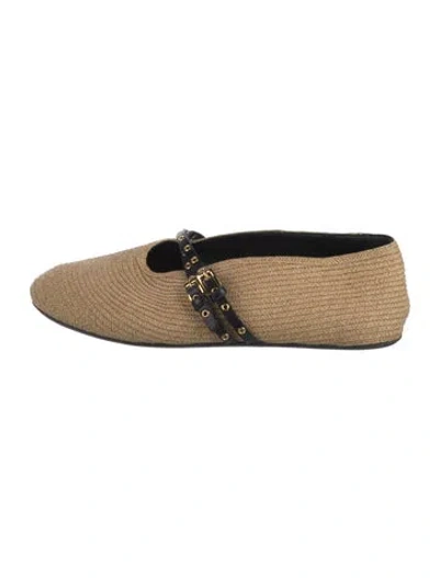 Pre-owned Alaïa Raffia Ballet Flats In Neutrals