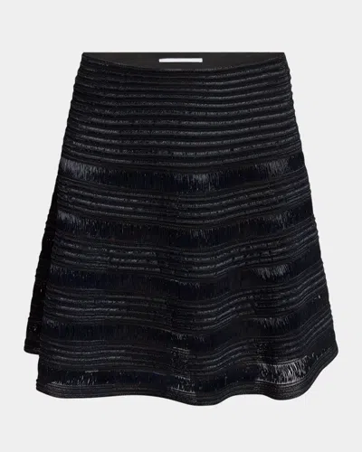 Alaïa Raffia Circle Skirt In Black