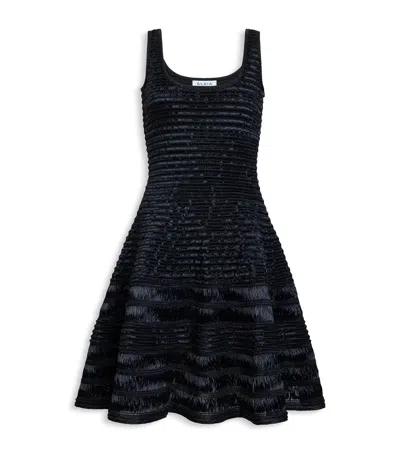 Alaïa Raffia Crochet Mini Dress In Black