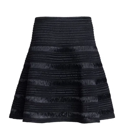 Alaïa Ribbed-knit Mini Skirt In Black