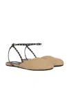 Alaïa Beige Paper Straw Ballerina Flats In Yellow