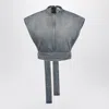 Alaïa Alaia Faded Blue Cotton Belted Top In Gray