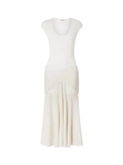 Alaïa Alaia Raw Waist Ruffled Dress In White