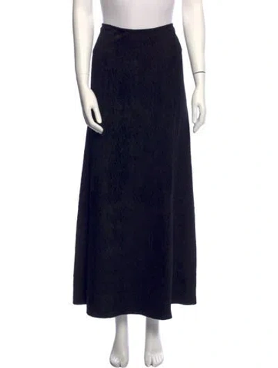 Pre-owned Alaïa Raw-edge Trim Long Skirt W/ Tags In Black