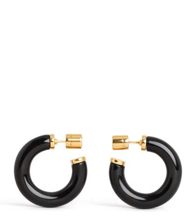 Alaïa Ray Hoop Earrings In Black