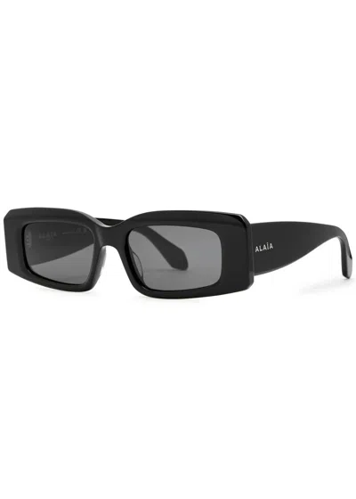 Alaïa Rectangle-frame Sunglasses In Black