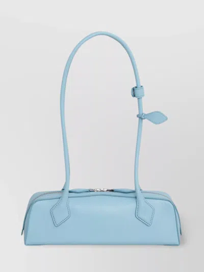 Alaïa Rectangle Handle Smooth Texture In Blue