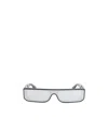 Alaïa Bold Rectangular Mask Sunglasses In White