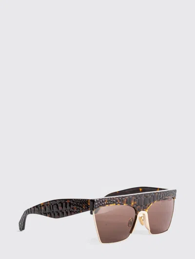 Alaïa Rectangular Acetate Sunglasses With Croc-effect Pattern In Brown