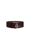 Alaïa Rectangular Large Belt In Nubuck In Burgundy