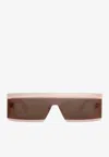 Alaïa Rectangular Mask Sunglasses In Brown
