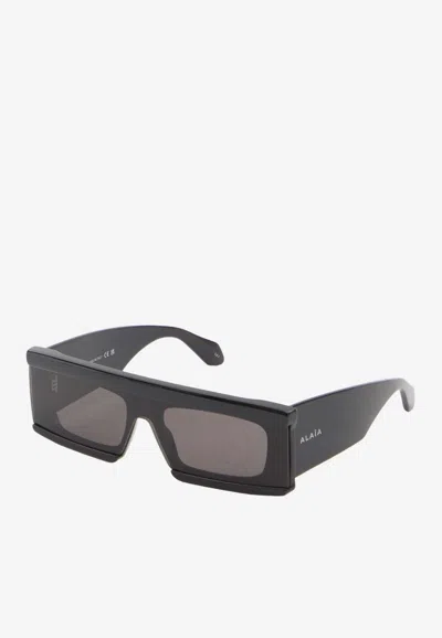 Alaïa Rectangular Mask Sunglasses In Gray