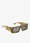 Alaïa Rectangular Mask Sunglasses Tortoiseshell Pattern Frame In Multi