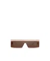 Alaïa Rectangular Mask Sunglasses High Coverage Design In Brown