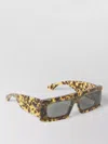 Alaïa Rectangular Mask Sunglasses Tortoiseshell Pattern Frame In Gold