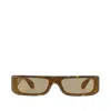 Alaïa Tortoiseshell-effect Rectangle-frame Sunglasses In Brown