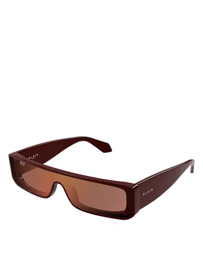 Alaïa Rectangular Sunglasses, 99mm In Burgundy