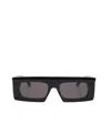 Alaïa Black Mask Rectangular Acetate Frame Sunglasses In Black
