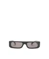 Alaïa Lettering Logo Rectangular Sunglasses In Black